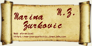 Marina Zurković vizit kartica